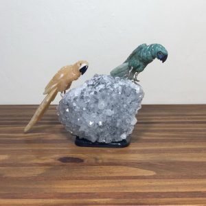 Araras de calcita mexicana e quartzo verde